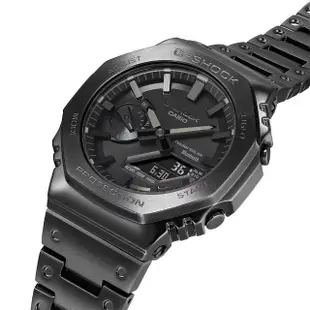 【CASIO 卡西歐】G-SHOCK 八角農家橡樹 全金屬版 太陽能藍芽連線雙顯手錶(GM-B2100BD-1A)