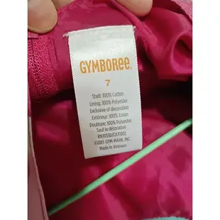 gymboree桃紅格子無袖洋裝