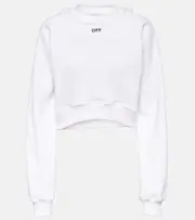 [Off-White] Off-White Logo cotton-blend jersey sweatshirt AU 14 black