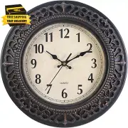 12-Inch Silent Retro Quartz Clock, Decorative Wall Clock for Home/Office/School