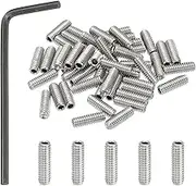 uxcell #8-32x1/2 Internal Hex Socket Set Grub Screws, 50 Pcs 304 Stainless Steel Cup Point Set Screw with Hex Key Wrench for Door Handles Bathroom Fixtures