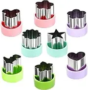1.5" Vegetable Cutter Shapes Set - Mini Cookie Cutters Fruit Cookie Pastry Stamps Mold for Kids Baking and Food Supplement Tools Accessories (8pack)