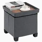 Apicizon 13 inches Small Storage Ottoman Cube, Foot Stool Foldable Storage