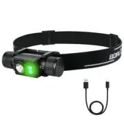BROUIT 1000LM Headlight Green LED Headlamp Tactical Head typeC Torch Lamp