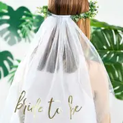 Botanical Hen Party Bride To Be Eucalyptus Bridal Crown With Veil