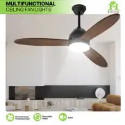 52" Indoor LED 6 Speeds Ceiling Fan 3 Color Temperatures Light Kit Fan w/Remote