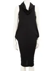 Black Draped Neck Dress