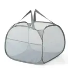 Collapsible Mesh Laundry Basket, Foldable Pop Up Laundry Hamper with Side Poc...