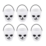 8 Pcs Mini Cauldrons Halloween Skeleton Handheld Candy Bucket