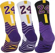 [NIUNEW] 3 Pairs Basketball Socks,Athletic Running Socks Compression Cushion Sports Socks Gifts for Men Women
