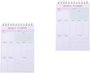 TOVINANNA 2pcs Weekly Notepad Planner Undated Pages Desktop Planner Weekly for Schedule To-do Lists Aesthetic Design