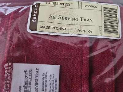 Longaberger Small Serving Tray Basket Liner Paprika NEW