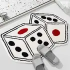 Entry Rug Floor Mat Bedroom Dice Pattern Imitation Cashmere Kitchen