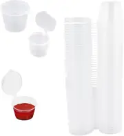 50 PCS Reusable Mini round Transparent Food Storage Container, Plastic Hinged Sa