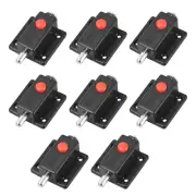 Door Bolt Lock, 2" ABS Sliding Barrel Keyless Latch w Switch Button 8pcs (Black)