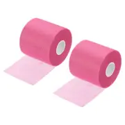 2Pcs 30 Yard PE Tennis Badminton Racket Grip Cushion Wrap Tape Film, Fuchsia