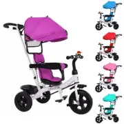 Kids Tricycle with Safety Harness 4-in-1 Convertible Pram Stroller Toy 55lbs