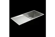 BRIENZ Stainless Steel Kitchen Sink - 960mm Single Bowl with Drainer - Square Corners - Under/Top Mount