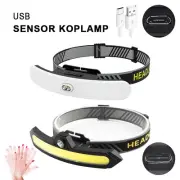 COB Sensor Headlamp USB Rechargeable Outdoor Cycling Floodlight Running Headlamp