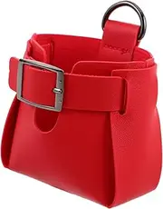 PLAFOPE Car Cell Phone Vehicle Air Vent Hanging Bag Air Vent Hanging Pouch for Interior Storage Bins Small Red Leather
