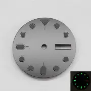 Green Luminous Watch Dial Dual Calendar Matte Black Dial For NH35/36/4R Movement