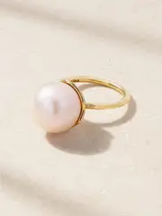[Octavia Elizabeth] Octavia Elizabeth - Orb 18-karat Gold, Pearl And Diamond Ring - 7 7 Gold