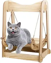 Wooden Cat Hammock Swing, Wooden Cat Hammock Bed, Pet Sleeping Bed, Cat Bed for Indoors, Cat Hammock, Cat Couch for Cats, Dogs, Bunnies, Kittens and Small Animals