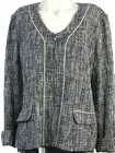 Pendleton Blue and Tan Linen Lined Zip Front Blazer Womens Size 18 NWT