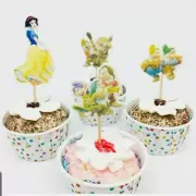 24 pcs Snow white Princess Seven Dwarfs Theme Cartoon Cupcake Ice Cream Cake 24