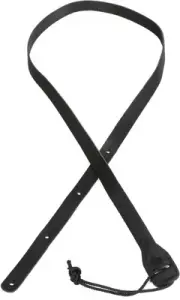 D'Addario 3/4" Leather Mandolin Strap - Black (2-pack) Bundle