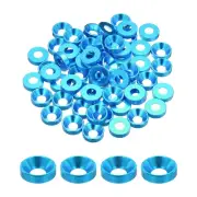 M5 Cone Cup Countersunk Washers,Anodized Aluminum for Screw RC,60PCS(Light Blue)