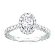 Bevilles Oval Ring with 1.50ct of Laboratory Grown Diamonds in 9kt White Gold