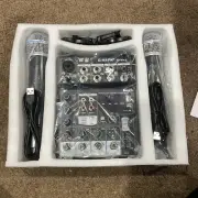 G-MARK Professional Karaoke Audio Mixer, 5 Channel Sound Mixer Dual UHF Mic