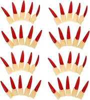 40 Pcs Halloween Witch Nails Finger Cots Vampire Costume Fake Nails Zombie Nail Cover Finger Pointer Gothic Vampire Nails Realistic Halloween Prop Rubber Fake Finger Party Supplies Beatifufu
