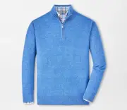 Peter Millar Harbour Quarter Zip Sweater Cashmere/Linen MC24S50 XL NWT $295