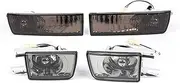 Fog Lights For VW For Golf Mk3 For Jetta Mk3 For Vento 1992-1999 Car Light Set Front Bumper Fog Lights Turn Signal Lamps Car Accessories Fog Light Lamp Assembly(Smoked)