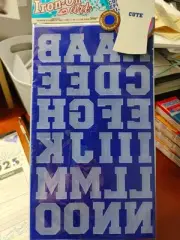 Iron On Flocked Letters White Navy Textured 49 Piece 2 Sheets 1.5"