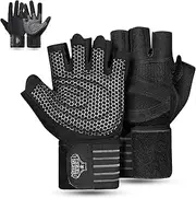 Bear Grips Weight Lifting Armor Gloves for Men & Women | Half Finger Lifting Armor Gloves | Workout Gloves | No Finger Exercise Gloves l Compression Weightlifting Gloves | Gym Gloves for Men