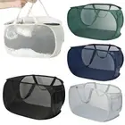 5 Pcs Collapsible Laundry Baskets, Mesh Pop Up Laundry Hamper with Soft Handl...