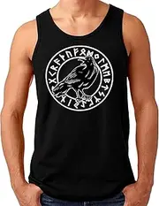 [OM3] Raven Viking Tank Top Shirt | Men | Hugin Munin Odin's Raven Midgard Runes | S - 4XL