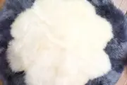 Genius Australian Sheepskin Wool Round Carpet Flower Rug 90cm Ivory / Grey / 90CM