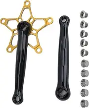 MEIJUN Mountain Bike Crankset Lightweight 170mm 130 BCD Set for Single-Speed Tracked Road Fixed Gear Bicycles