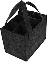 Zerodeko Felt Wine Carrier Tote Bag for Bottles Reusable Grocery Bag Storage for Wine Beer for Travel Camping and Picnics