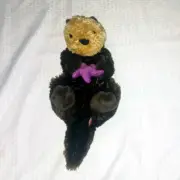 Wild Republic Sea Otter Holding Purple Starfish Stuffed Animal Plush 15”