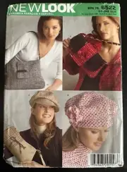 New Look 6522 Misses Baker Boy Hat Cap and Wool Bags Purse Sewing Pattern