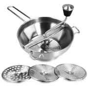 Stainless Steel Strainer With 3x Sieve Inserts - Strainer Mill For Soup, Jam, Baby Porridge, Sauces - 3 Sieve Inserts - Mill Press