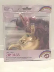 Lunch Unicorn Zip Lock Bags - Eco Friendly Reusable - BPA Free - Set of 8 **NEW