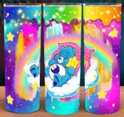 Care Bears Paint Drop Rainbow with Stars Cup Mug Tumbler 20oz with lid/straw