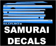 SUZUKI SAMURAI DECALS LINES CALCOMANIAS GRAFICAS DE GRIS CLARO A AZUL CIELO