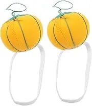 Angoily 2Pcs Pumpkin Shaped Wrist Pin Cushion Wearable Needle Organizer for DIY Sewing Compact Design with Wristband for Crafting and Needlework Attractive Yellow Color